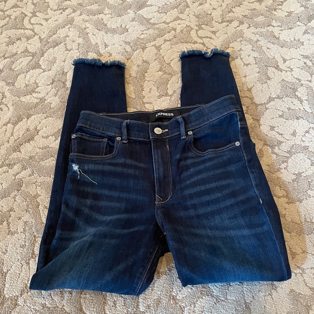 Ladies Express stretch high waisted ankle jeans